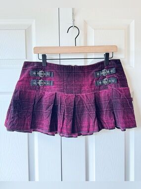 Tripp NYC Micro Mini Skirt Y2K Goth Punk Vintage 90s Grunge Alt Low Rise Plaid M